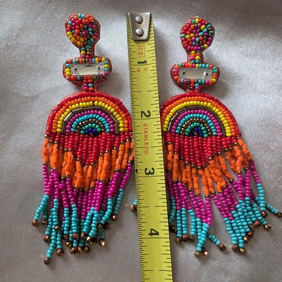 African pattern Beaded cuff bracelet/Earrings - Picture 6 of 7